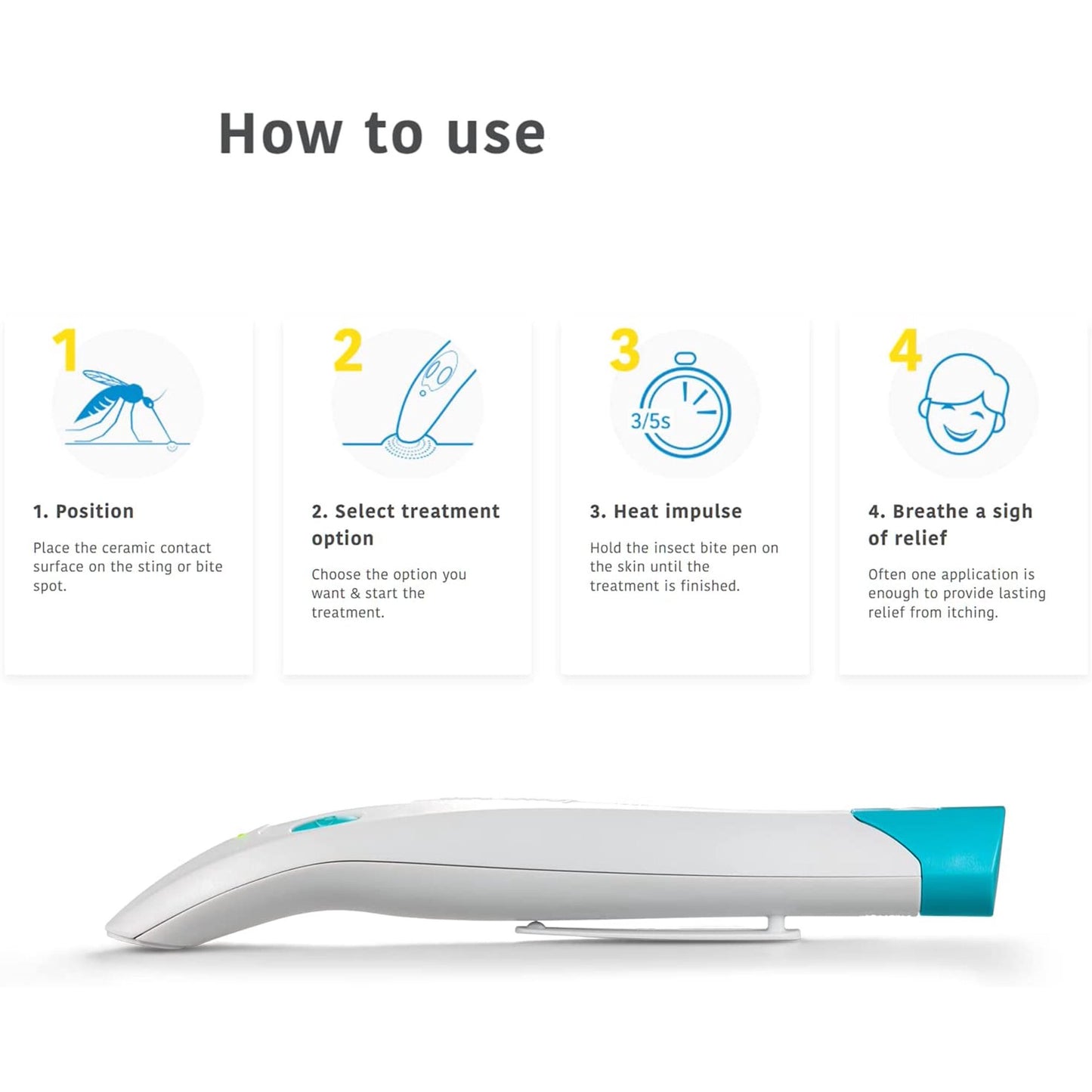 Sting and Bite Electronic Relief Device Instant Itch Relief Reduces Pain No Greasiness Battery