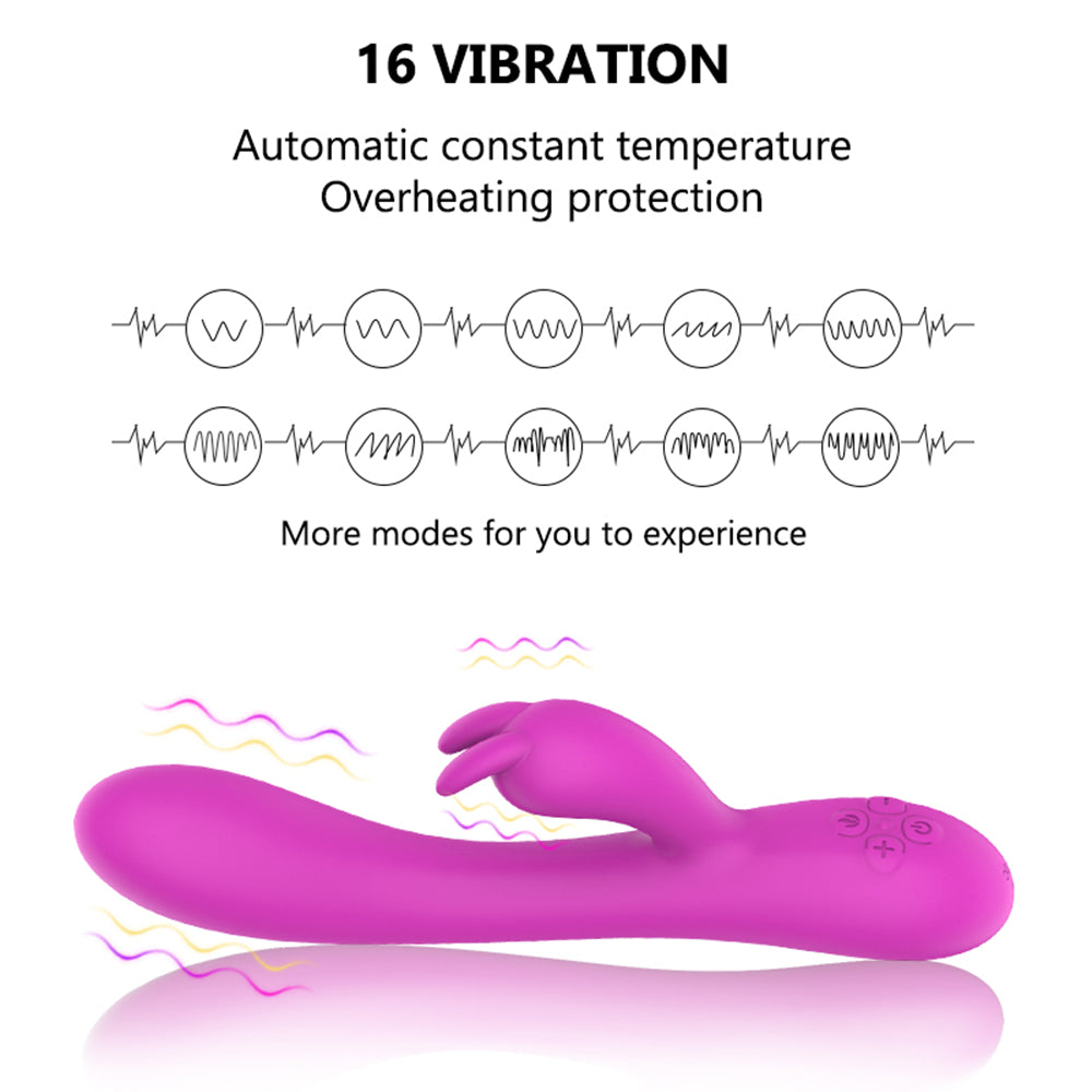 Centerel Rabbit Vibrator Sex Toys Dildo with Heating & 16 Vibration Modes,G-Spot Clitoral Vibrator for Women Couple