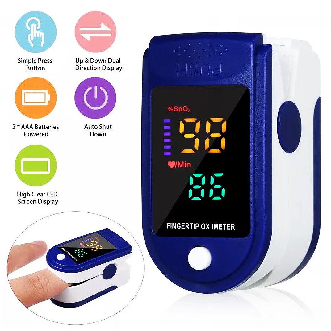 Digital Finger Oximeter Pulse Oximeter LED Screen Finger Clip SPO2 PR Heart Rate Monitor Blood Oxygen Saturation Monitor