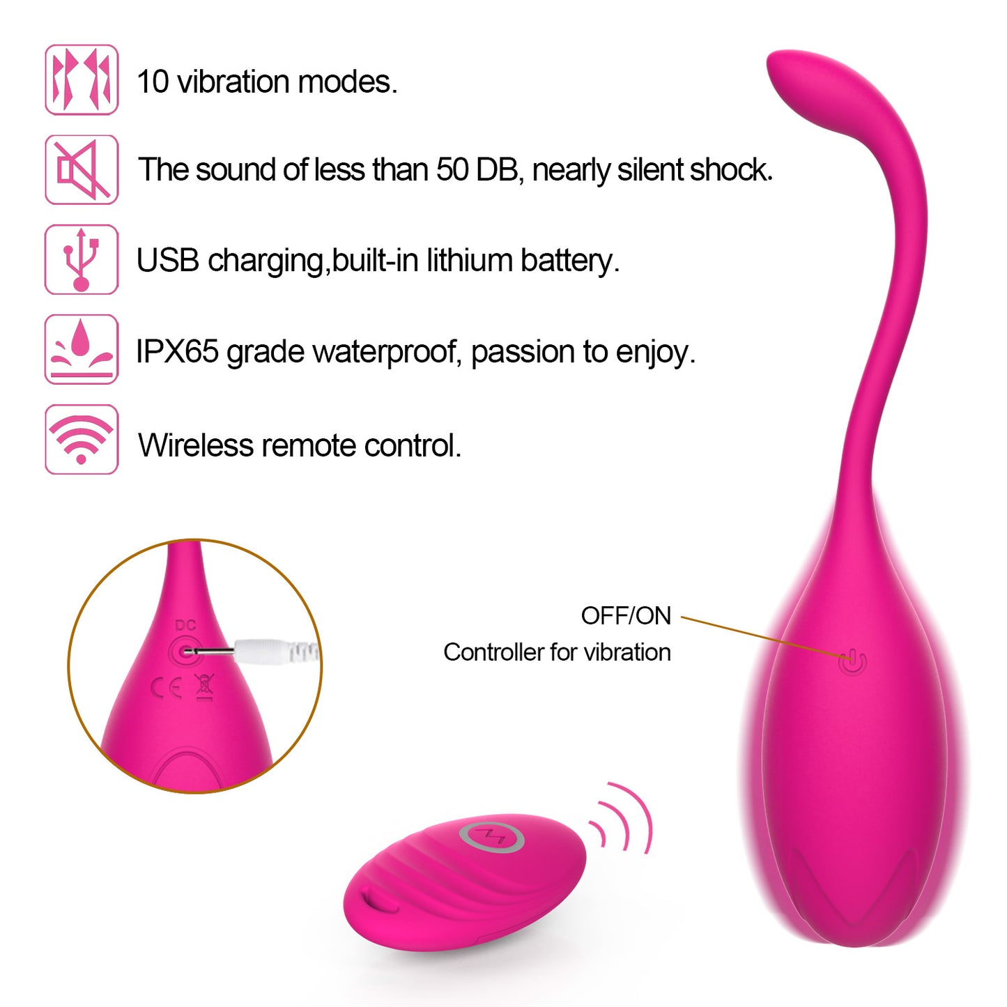 Wireless Remote Control Vibrators Jump Egg Female Clitoral Stimulator Vaginal G-spot Massager Sex Toys for Women(Black)