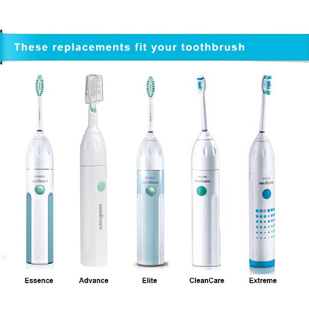 3 Sonic Replacement Brush Heads Compatible with Philips Sonicare E-series Elite, Essence, Advance, C