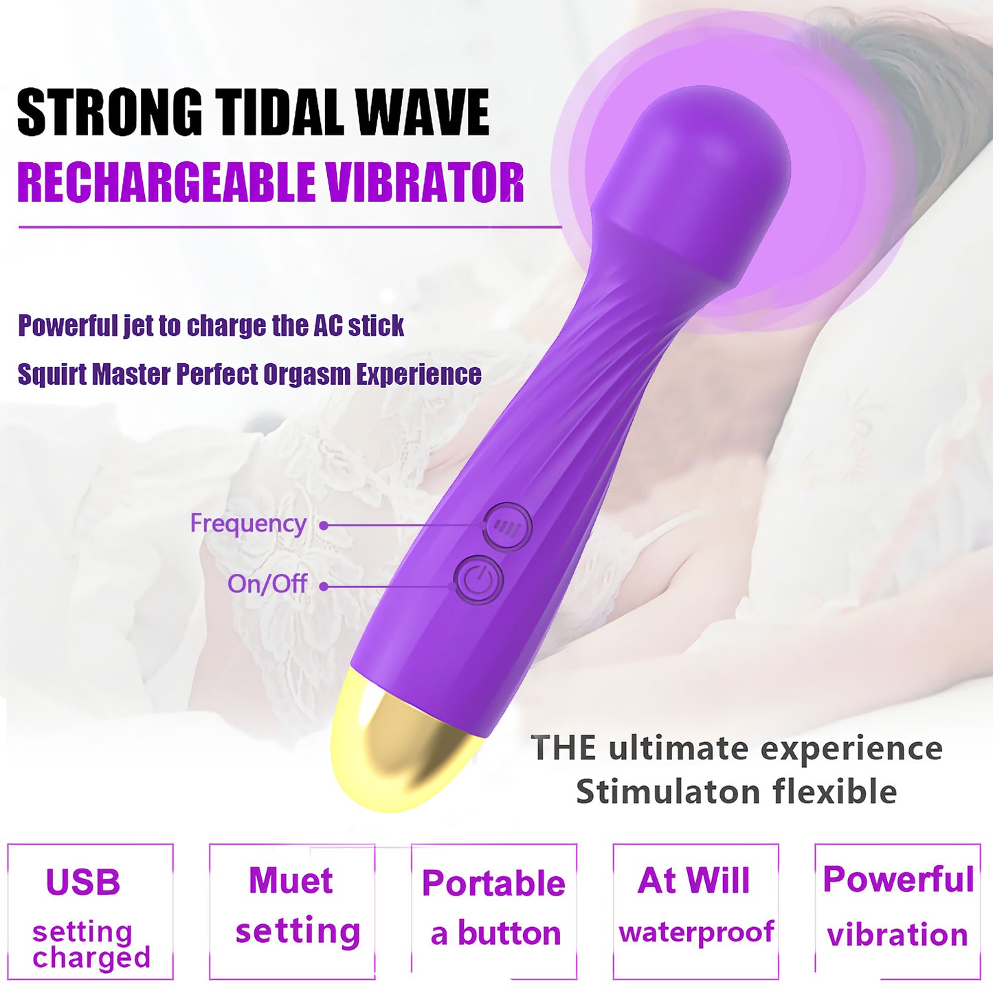 Clitoral Vibrator for Women G Spot Vibrator Wand with 10 Magic Speeds Vibration Modes, Quiet Cordless Electric Personal Wand Massager Sex Toys for Women Vaginal