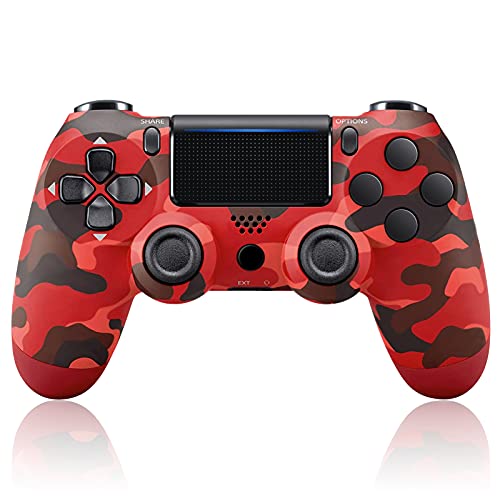 PYMENA Wireless Game Controller Compatible with PS4/ Slim/Pro, with Upgraded Joystick - Red Camo