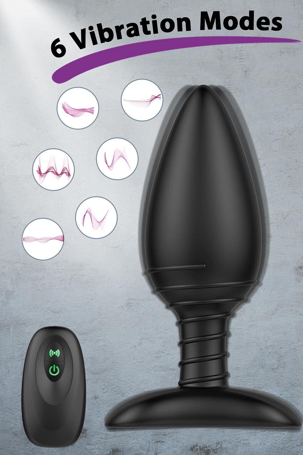 Vibrating Butt Plug, Silicone Rechargeable Anal Vibrator with Remote Control 6 Vibration Modes for Men, Women and Couples