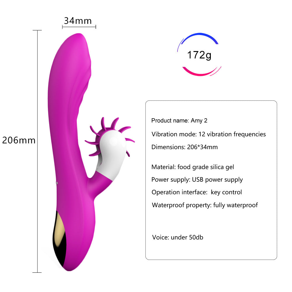 G Spot Vibrator ,IP X7 Waterproof Rose Sex Toys for Vaginal G-spot Stimulation,Waterproof Dildo Vibrator with 12 Frequency Vibrations Dual Motor Stimulator for Women or Couple Fun(Rose Red)