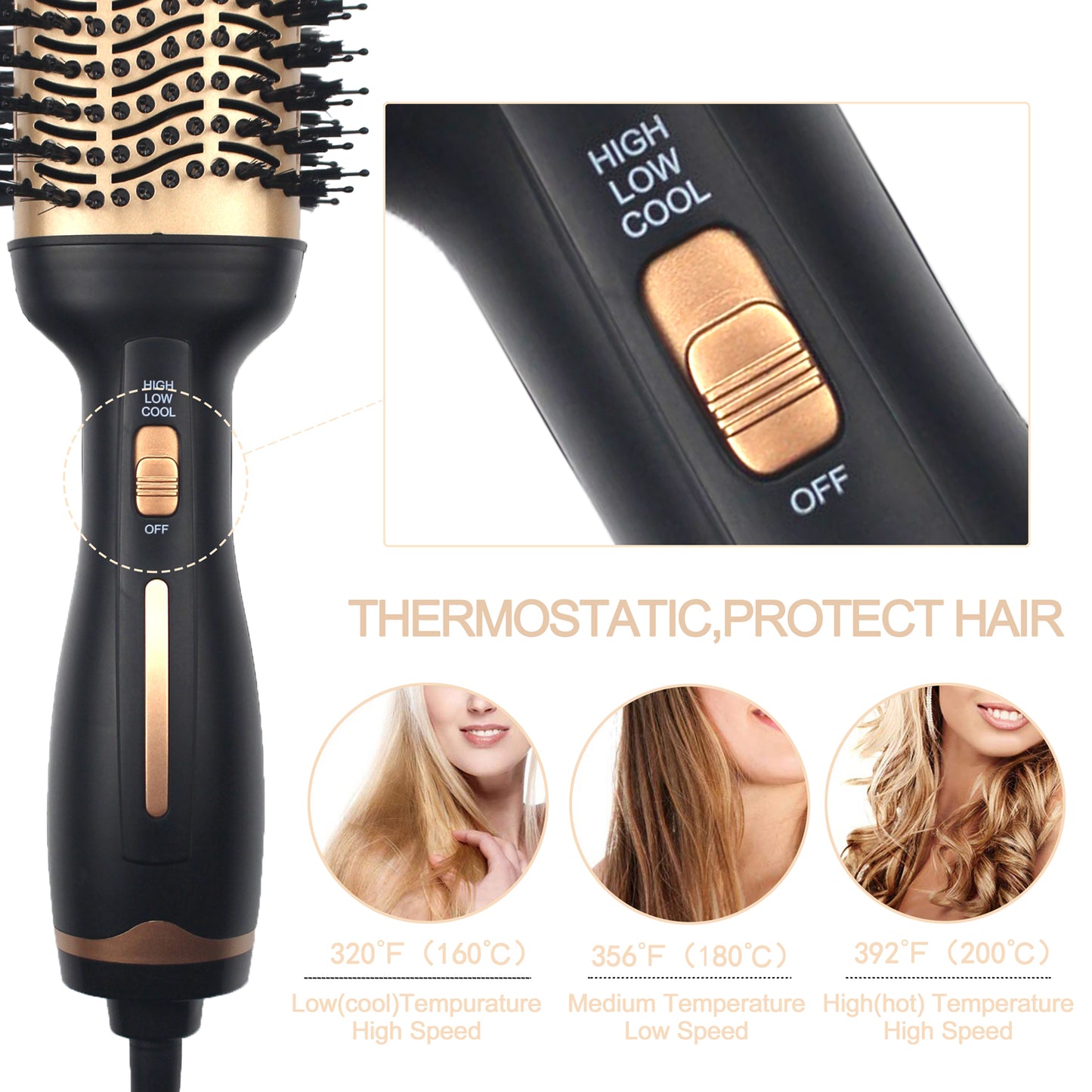 Hair Dryer Brush, Upgraded 4 in 1 Blow Dryer Brush and Styler Volumizer, Hot Air Brush for All Hair Types