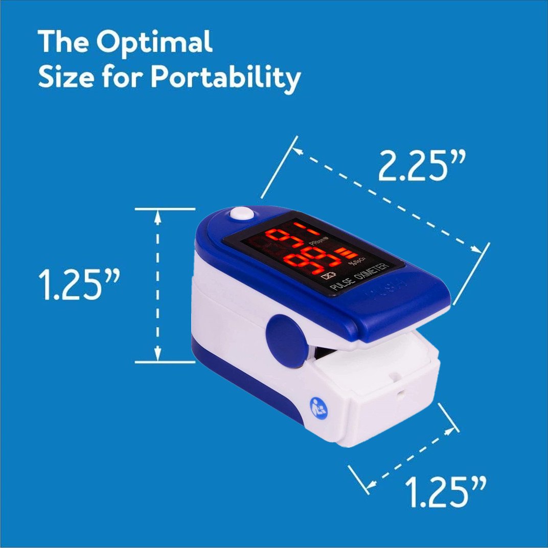 BDUN Pulse Oximeter Blood Oxygen SpO2 Sports Monitor with Lanyard