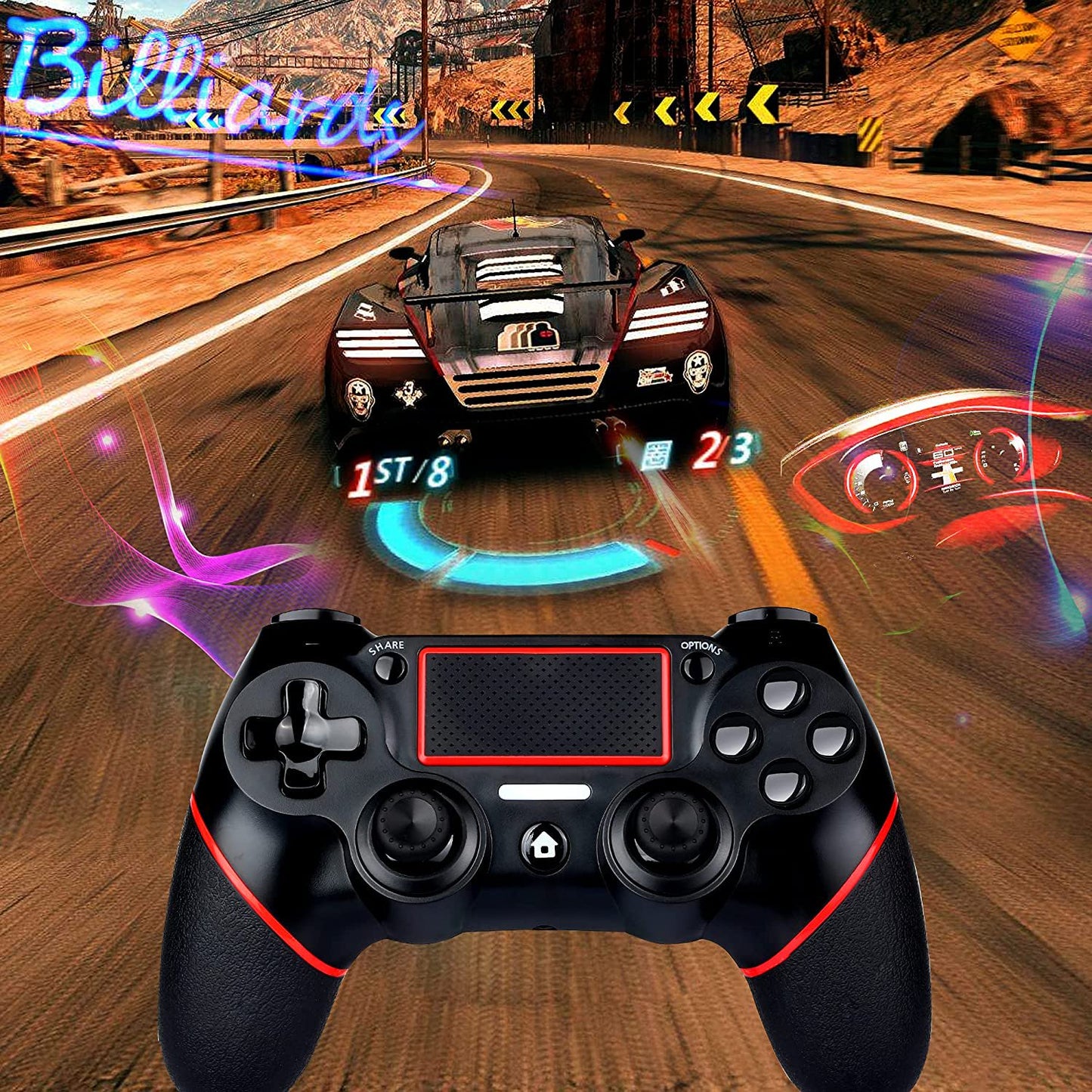 Wireless Game Controller for PS-4/Slim/Pro with LED Indicator Gamepad Remote Joystick