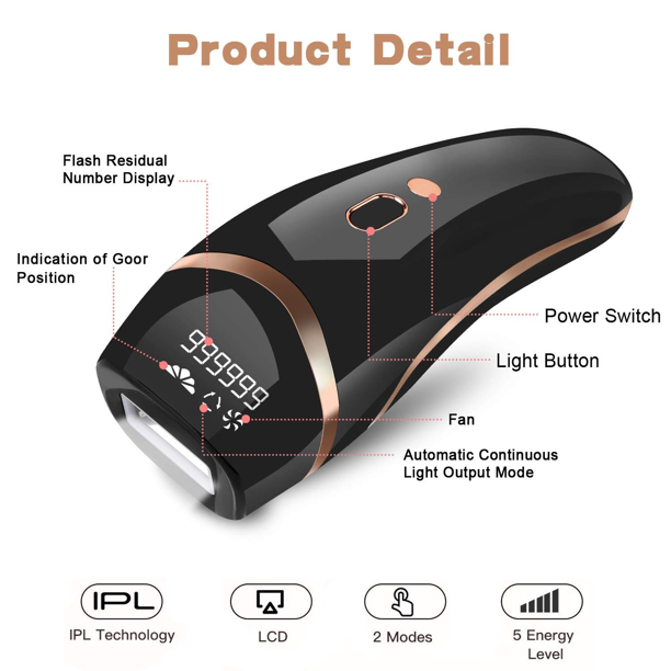 Centerel IPL Hair Removal Permanent Painless Laser Hair Remover Device for Women and Man Upgrade to 999,999 Flashes