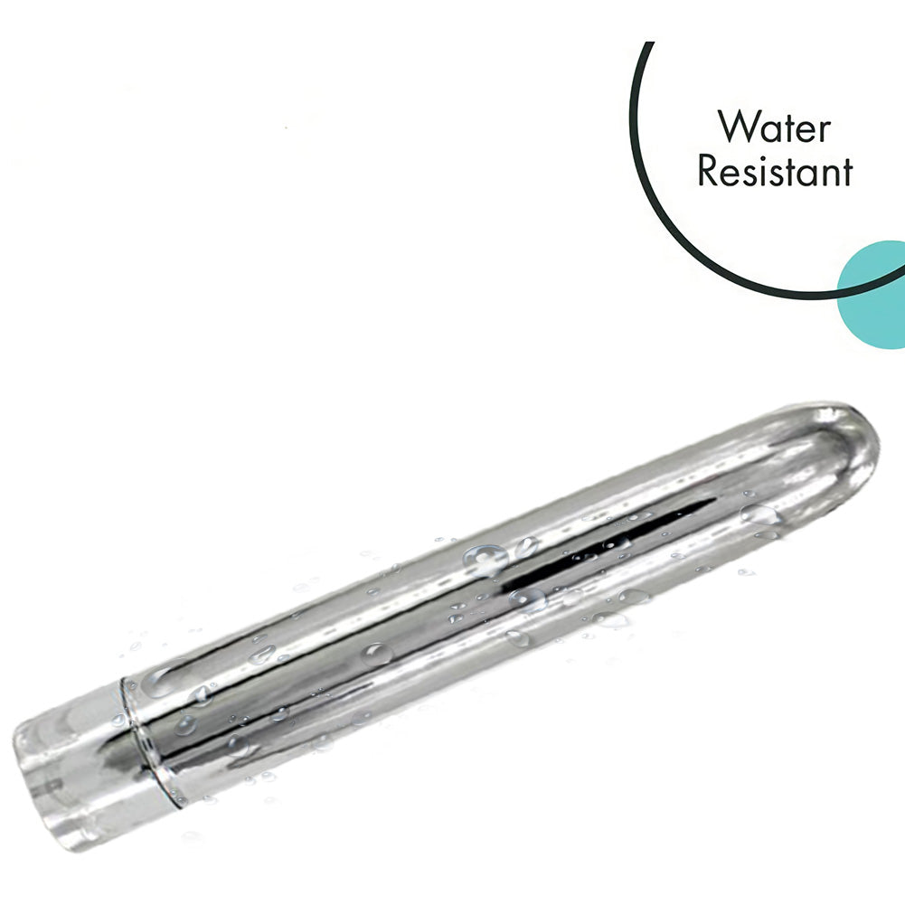 CENTEREL 7" Classic Vibrator 1 Button 10 Functions Water-Resistant Motor Adult Sex Toy-Silver