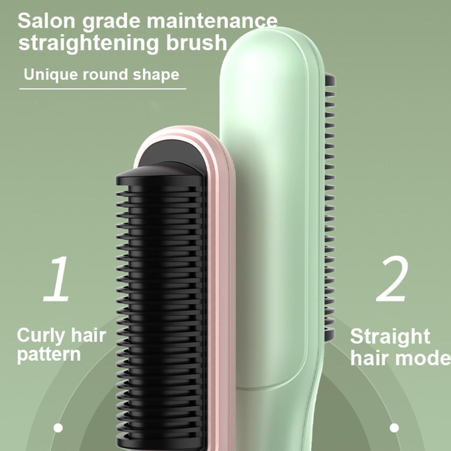 Hair Straightener Brush – Hair Straightening Iron with Built-in Comb, 20s Fast Heating & 4 Temp Settings & Anti-Scald for Women