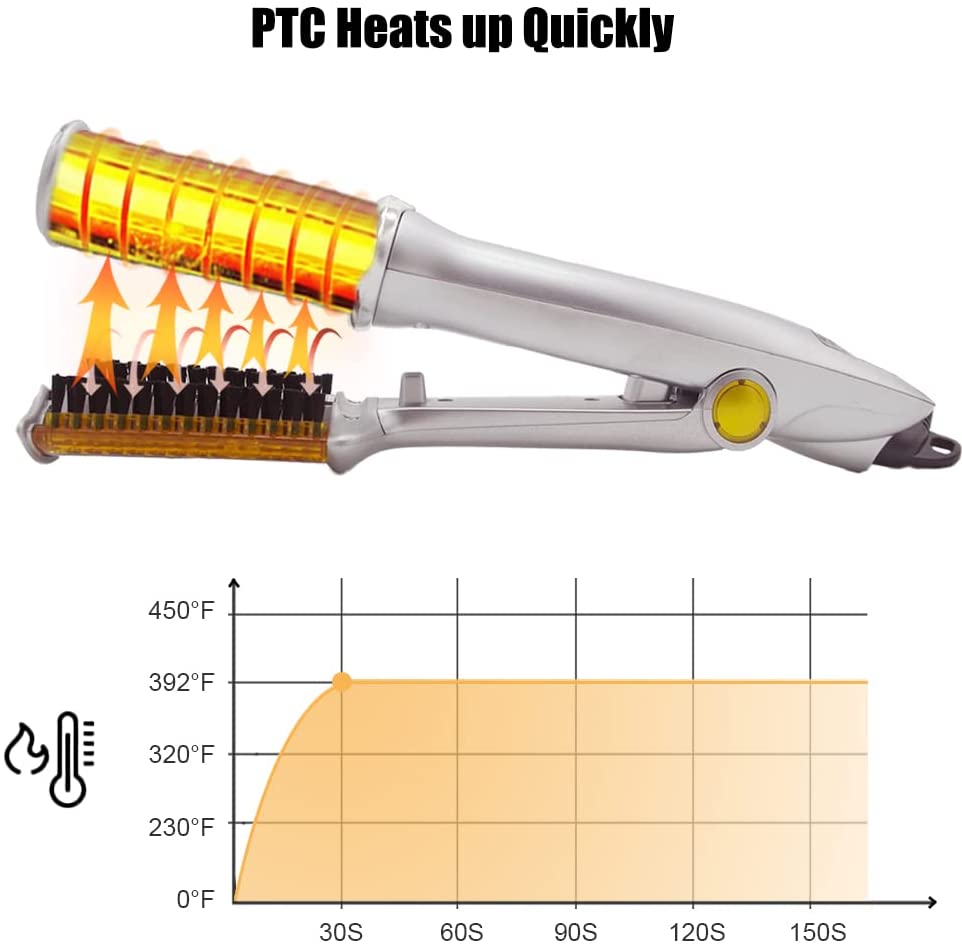 2 in 1 Hair Straightener and Curler, Freestyle Flat Iron, Heat Resistant Hair Brush Straightener for Thick Hair, 3 Adjustable Modes, for Women, Girls