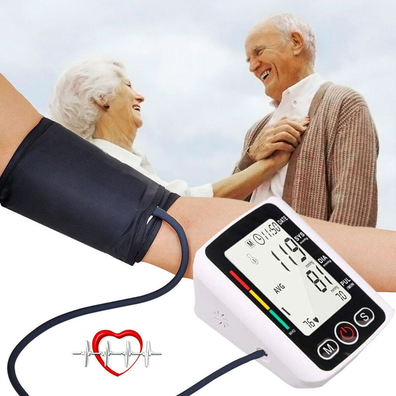 Blood Pressure Monitor, Upper Arm Blood Pressure Monitor, Rechargeable BP Machine with LCD Display, Voice Broadcast and 2 User Recall