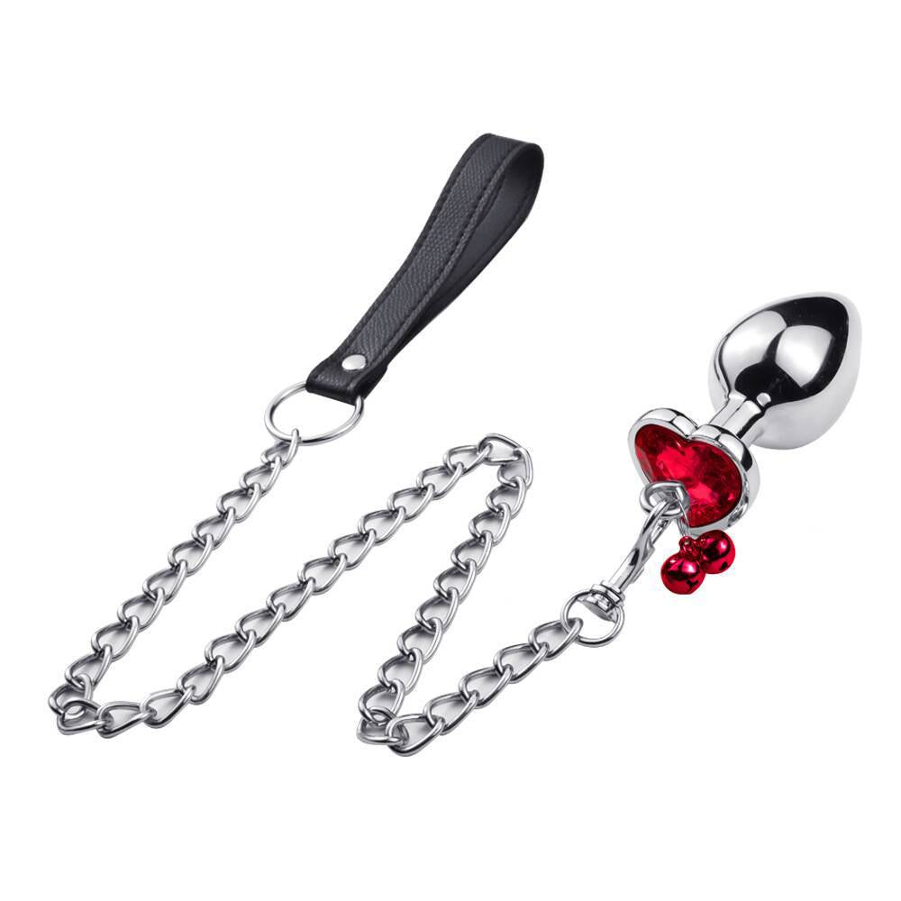 Butt Plug Anal Sex Toy, 3 Pcs Steel Attractive Anal Jewelry- Metal Anal Plug and Metal ChainTrainer Kit, Anal Training Set Prostate Sex Toys for Beginners Advanced Users
