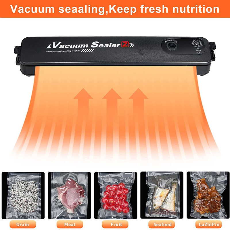 Vacuum Sealer Machine  Automatic Food Sealer with 4PCS Vacuum Bags, One-key Auto Food Sealers Vacuum Packing Machine with for Food Preservation, Dry & Moist Universal, Moisture Proof