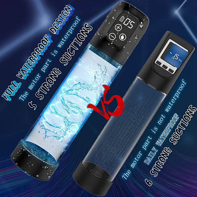 Centerel Electric Vacuum Penis Pump IPX4 Full Waterproof with 6 Sucking Modes Penis Massager Stimulator Penis Enlargement Sex Toy for Stronger Bigger Erections