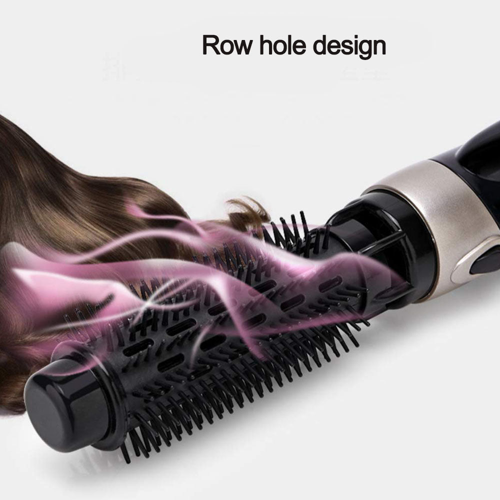 4-in-1 Negative Ion Blow Styler Hair Dryer Brush, & Volumizer in one, Curler Straightener Brush, Lightweight Hot Air for Fast Drying Salon Results