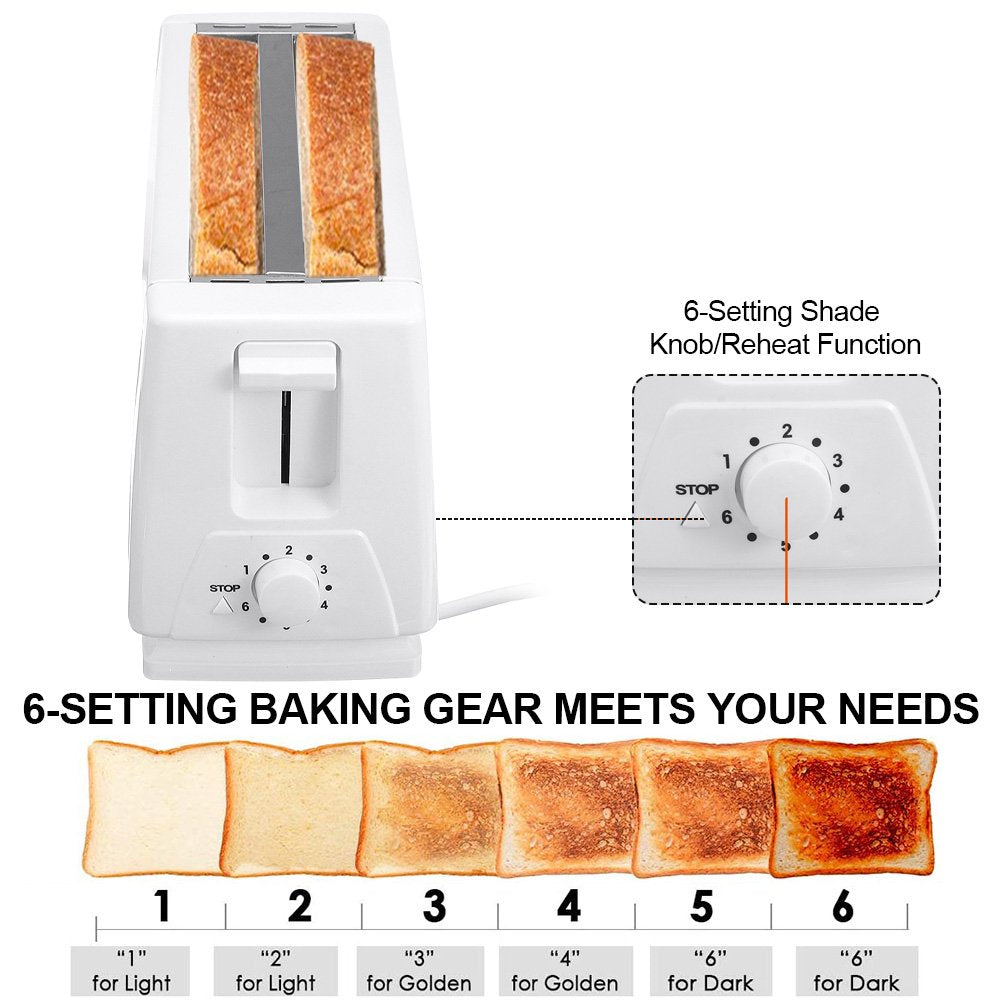 Toaster 4 Slice, Household Breakfast Toaster, 6-Shade Settings, Removable Crumb Tray Multi-Function Sandwich Toaster, 1300W