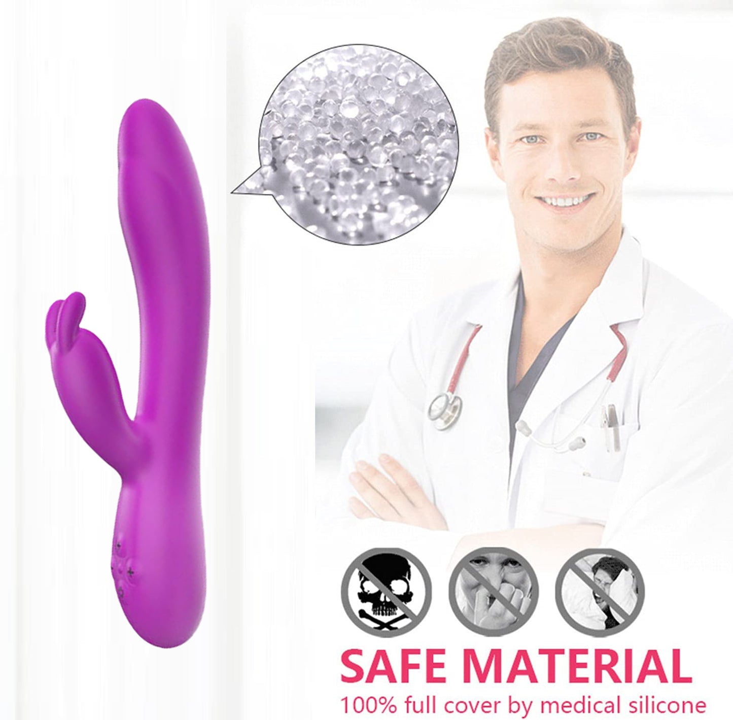 Thrusting  Rabbit Vibrator for Women G Spot Stimulator Sex Toys with 10 Powerful  Tongue Licking Modes Telescopic Heating Function Waterproof Adult Toy for Couples