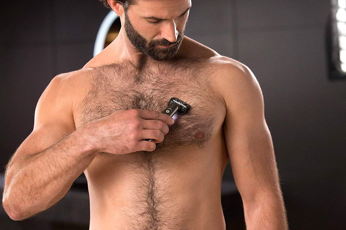 Centerel SOLO Titanium, Rechargeable Beard & Body Razor that Trims, Edges, Shaves, and Grooms