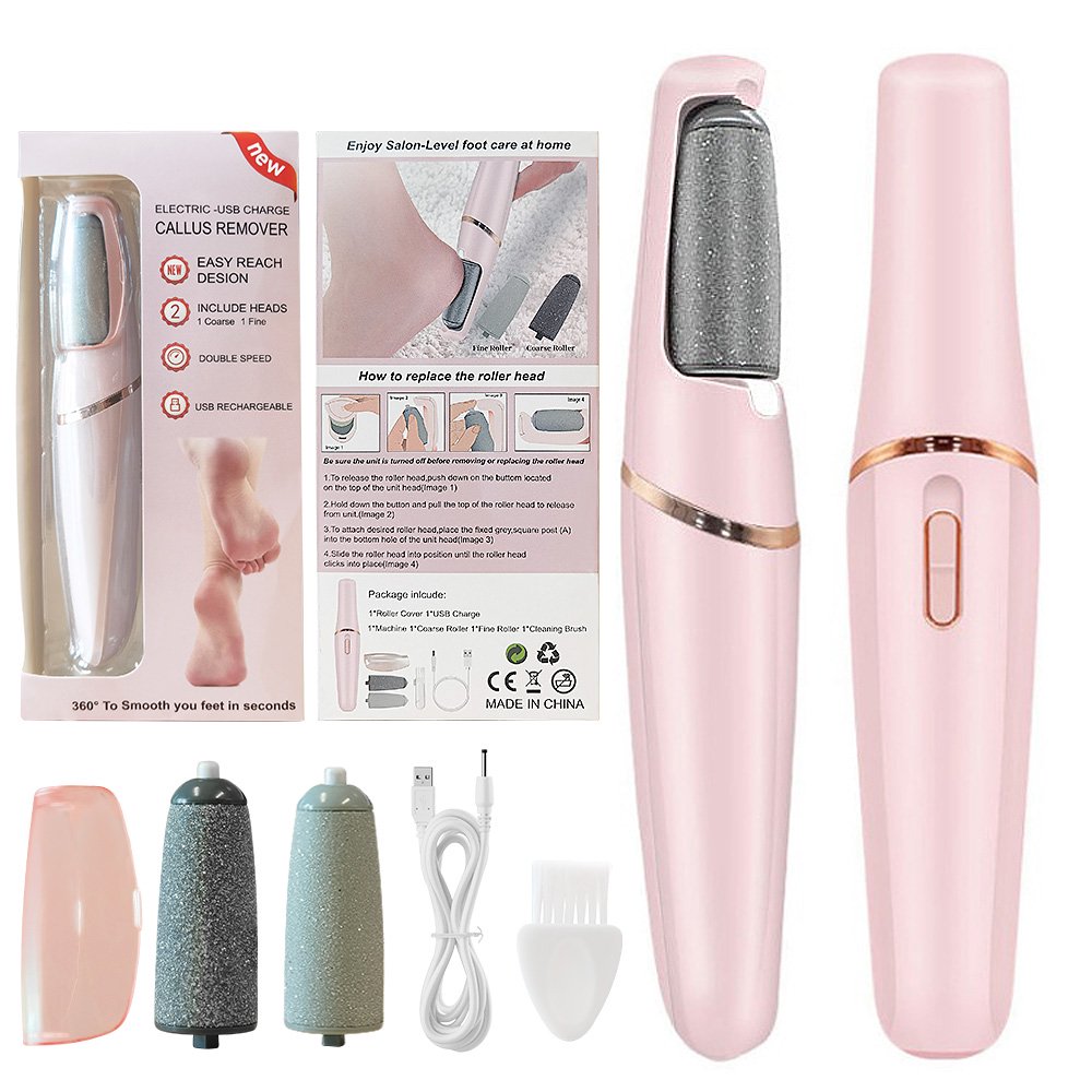 Byfumay Pedicure Tools File and Foot Callus Remover Pedicure Kit Pedi Spin Tool, Pink