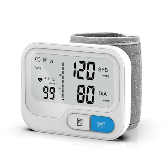 Blood Pressure Machine, Wrist Blood Pressure Monitor Cuff with Large LCD Display, Automatic BP Monitor with Reading Memory Voice for Home Use
