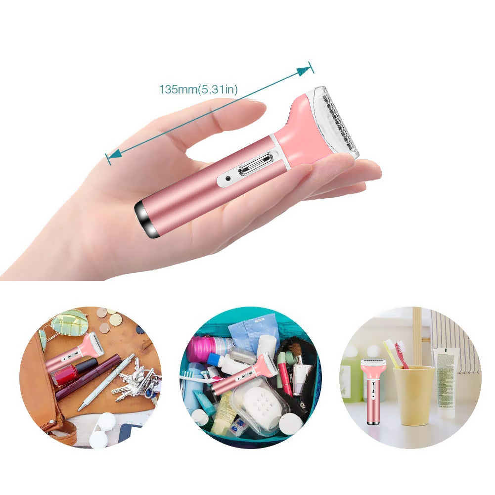 Electric Razor for Women Bikini Trimmer, Centerel Women's Shaver Cordless 4 in 1 Wet and Dry, Shaver for face, Legs and underarms, Replaceable Trimmer Head