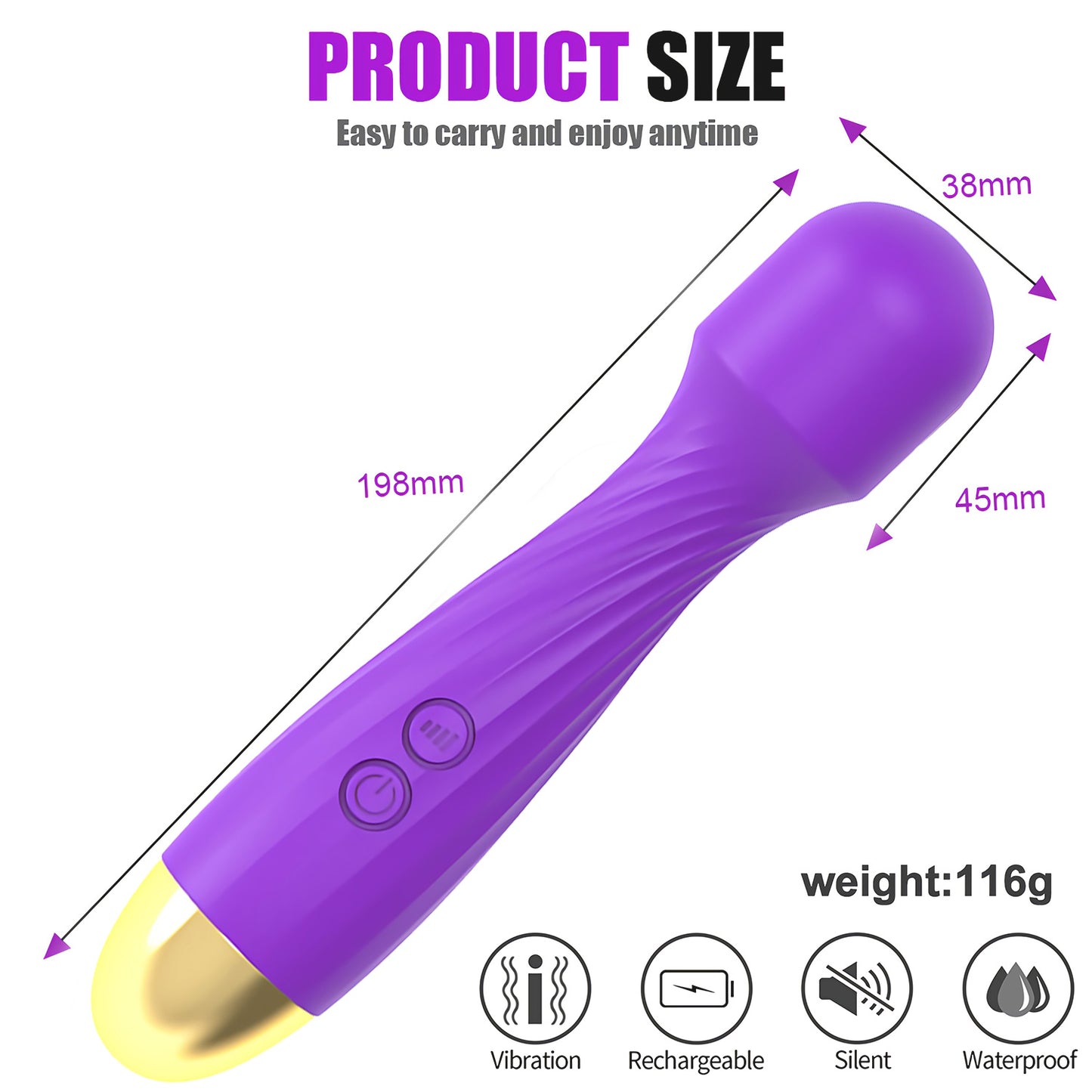 Clitoral Vibrator for Women G Spot Vibrator Wand with 10 Magic Speeds Vibration Modes, Quiet Cordless Electric Personal Wand Massager Sex Toys for Women Vaginal