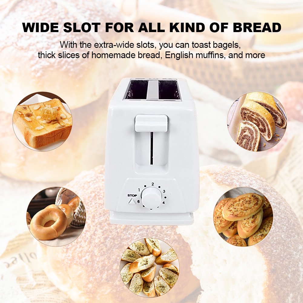 Toaster 4 Slice, Household Breakfast Toaster, 6-Shade Settings, Removable Crumb Tray Multi-Function Sandwich Toaster, 1300W