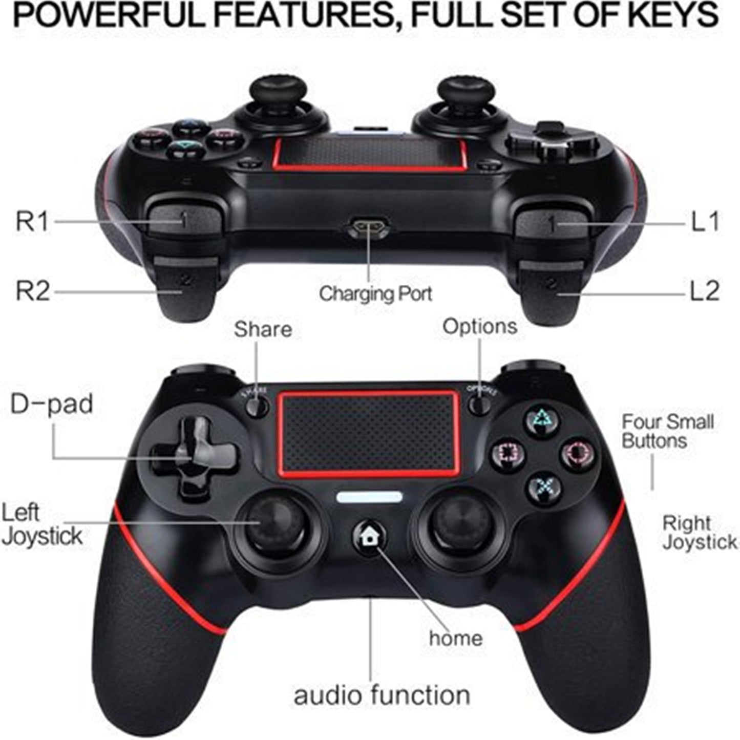 Wireless Controller for Playstation 4  with LED Indicator Gamepad Remote Joystick for PS-4/Pro/Slim