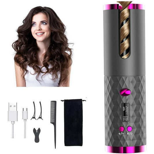 Laverner Cordless Hair Curling Iron, Automatic Hair Curlers Cordless Hair Curling Iron for Women