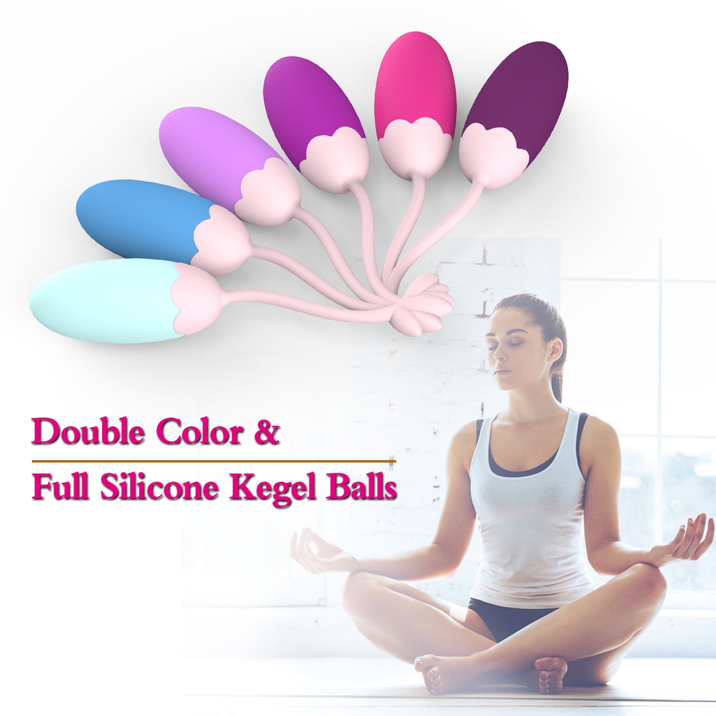 Kegel Balls Exercise Weights Centerel Silicone Kegel Balls for Women, Set of 6