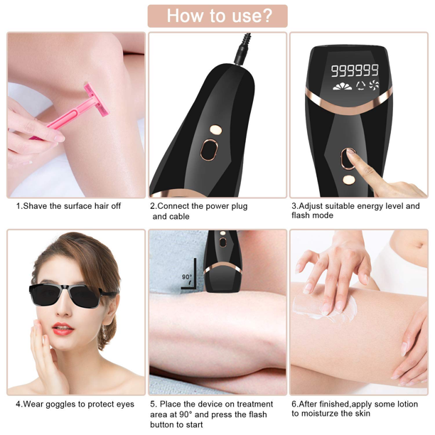 Centerel IPL Hair Removal Permanent Painless Laser Hair Remover Device for Women and Man Upgrade to 999,999 Flashes