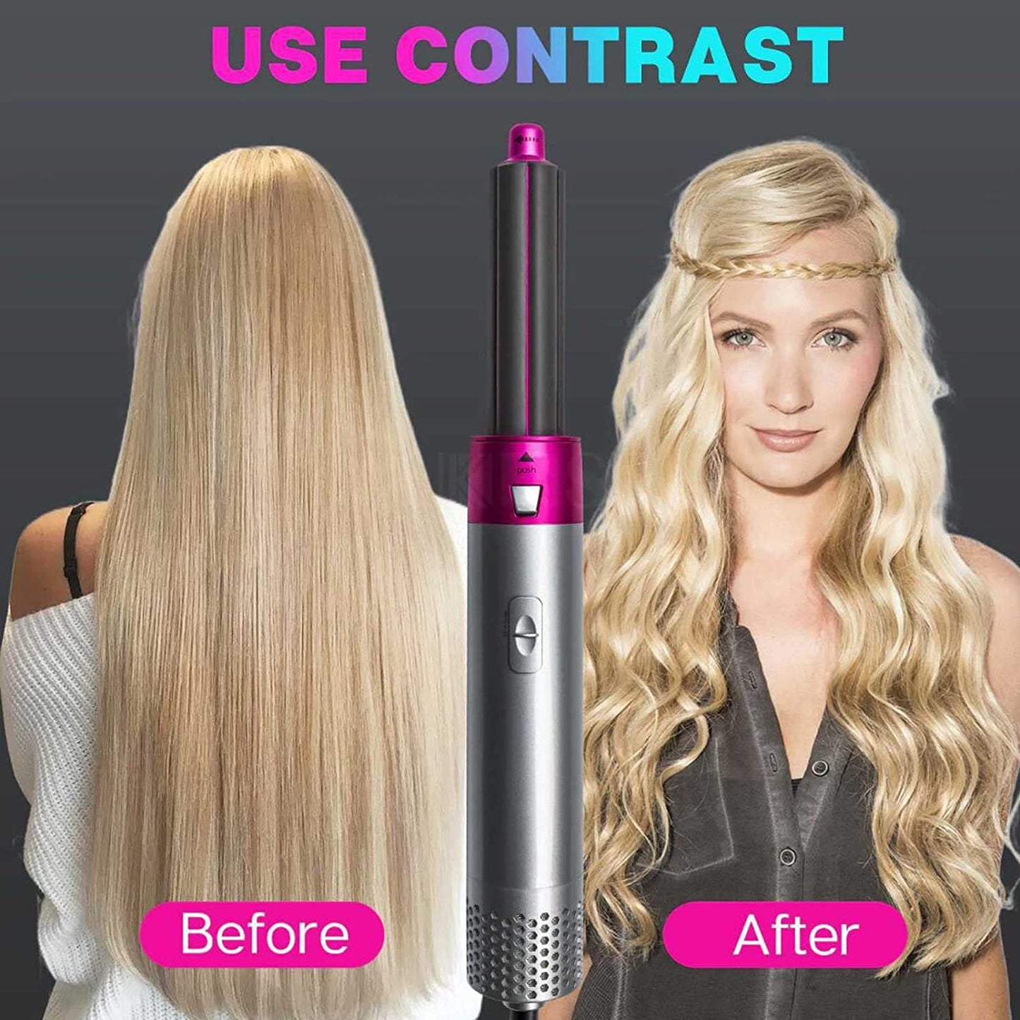 5 in 1 Hair Blower, Hot Air Brush Styler And Volumizer, Hair Straightener Curler Comb