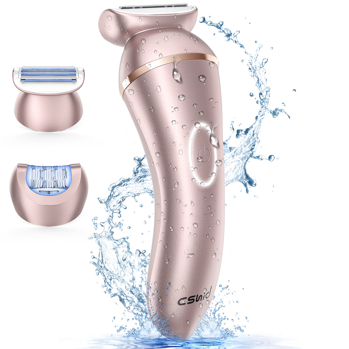 Cshid Epilator for Women, 2 in 1 Womens Electric Shaver IPX6 Waterproof Wet & Dry Lady Electric Razor, Female Painless Cordless Hair Removal USB Recharge for Legs Underarms Face Armpit Bikini Trimmer