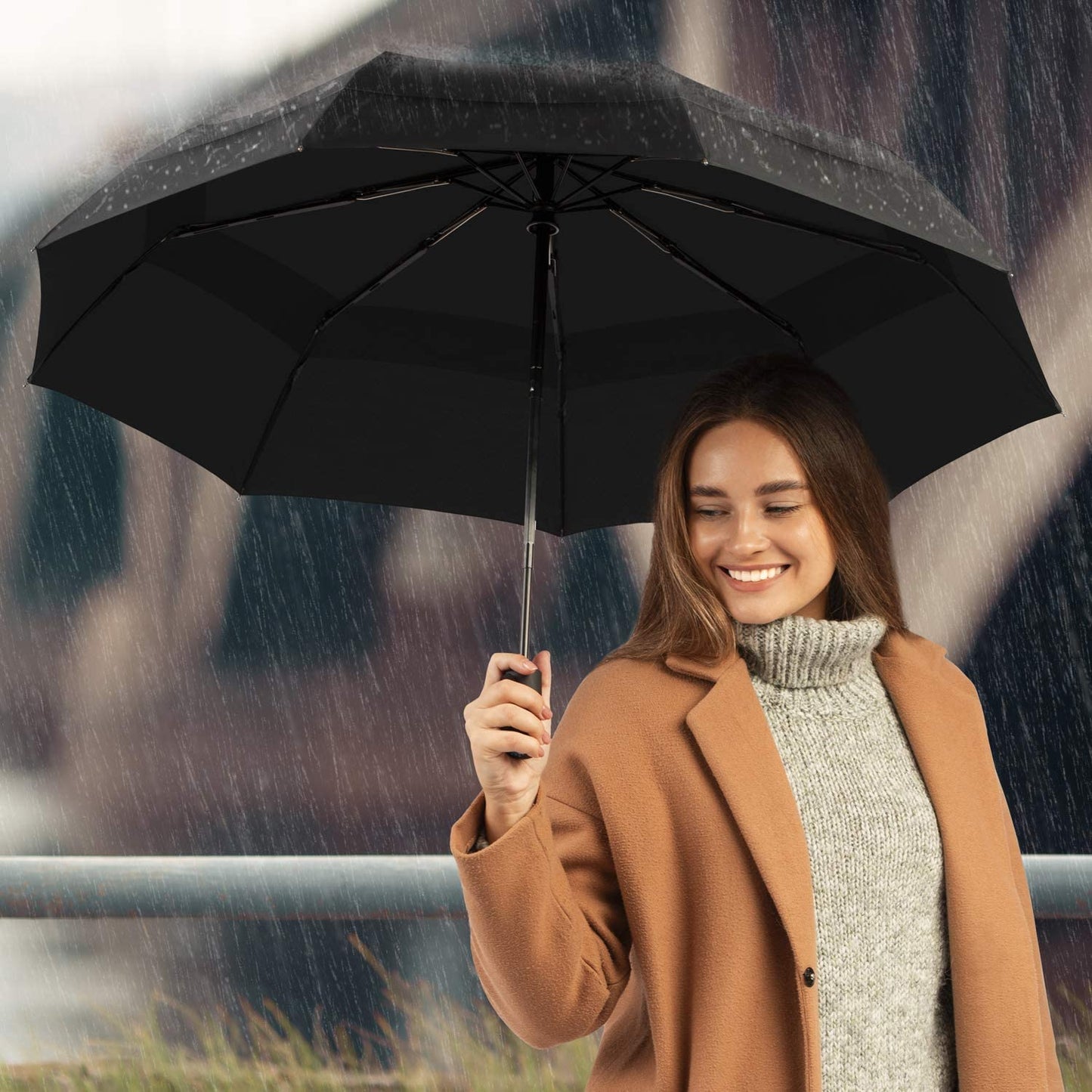 Repel Umbrella Windproof Travel Umbrella - Wind Resistant, Small - Compact, Light, Automatic, Strong, Mini, Folding and Portable - Backpack, Car, Purse Umbrellas for Rain - Men and Women