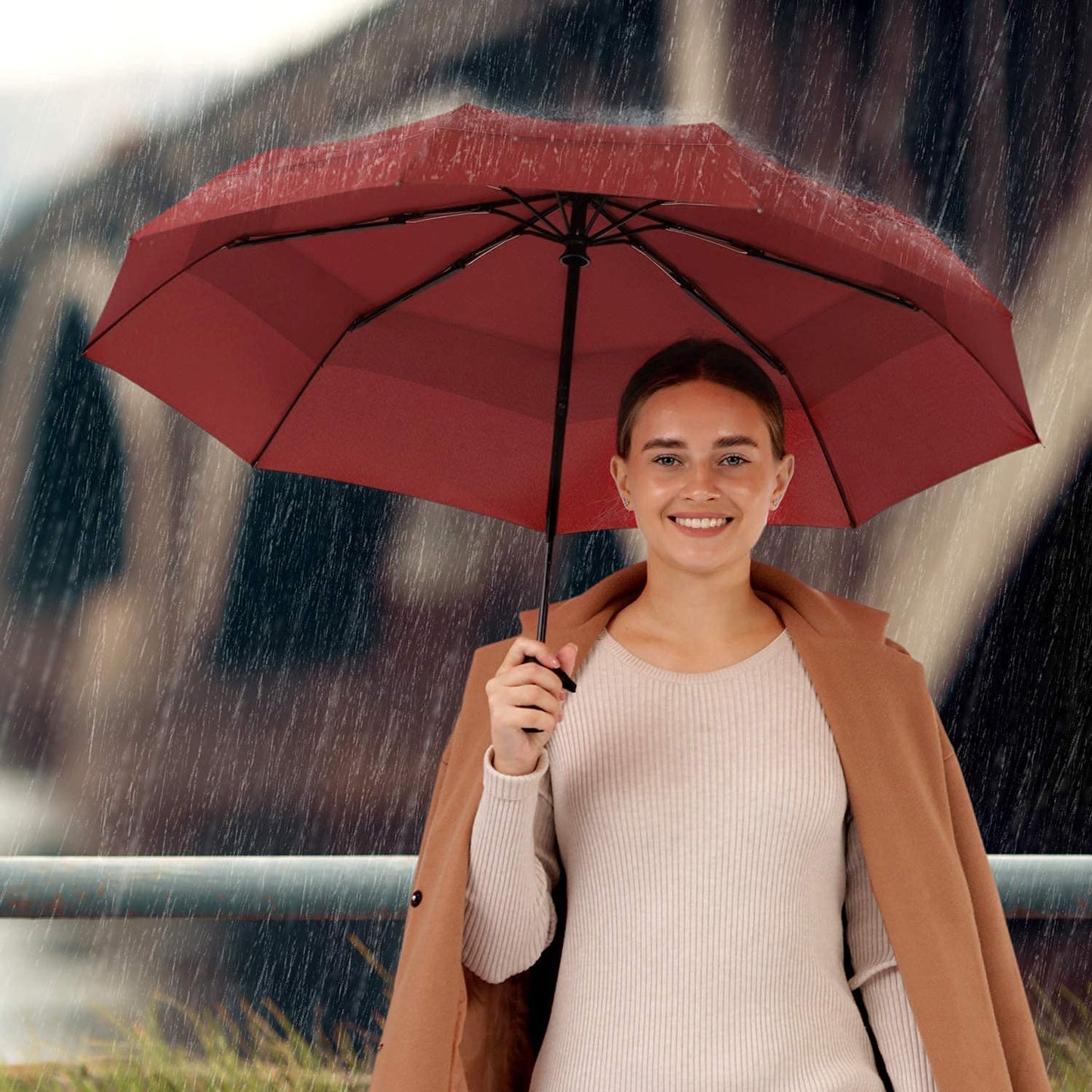 Repel Umbrella Windproof Travel Umbrella - Wind Resistant, Small - Compact, Light, Automatic, Strong, Mini, Folding and Portable - Backpack, Car, Purse Umbrellas for Rain - Men and Women