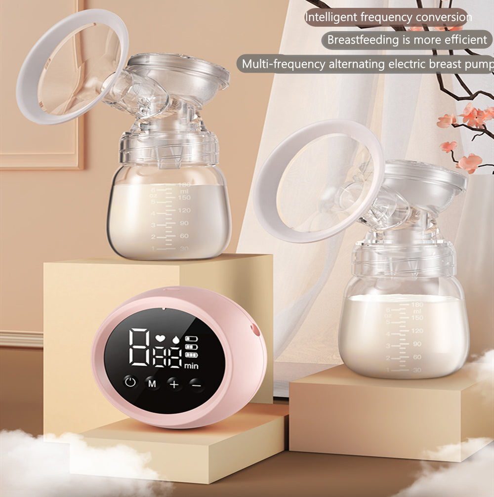 Double Electric Breast Pump, Rechargeable Portable Breast Pump with LCD Display and Memory Function, 2 Modes & 9 Levels