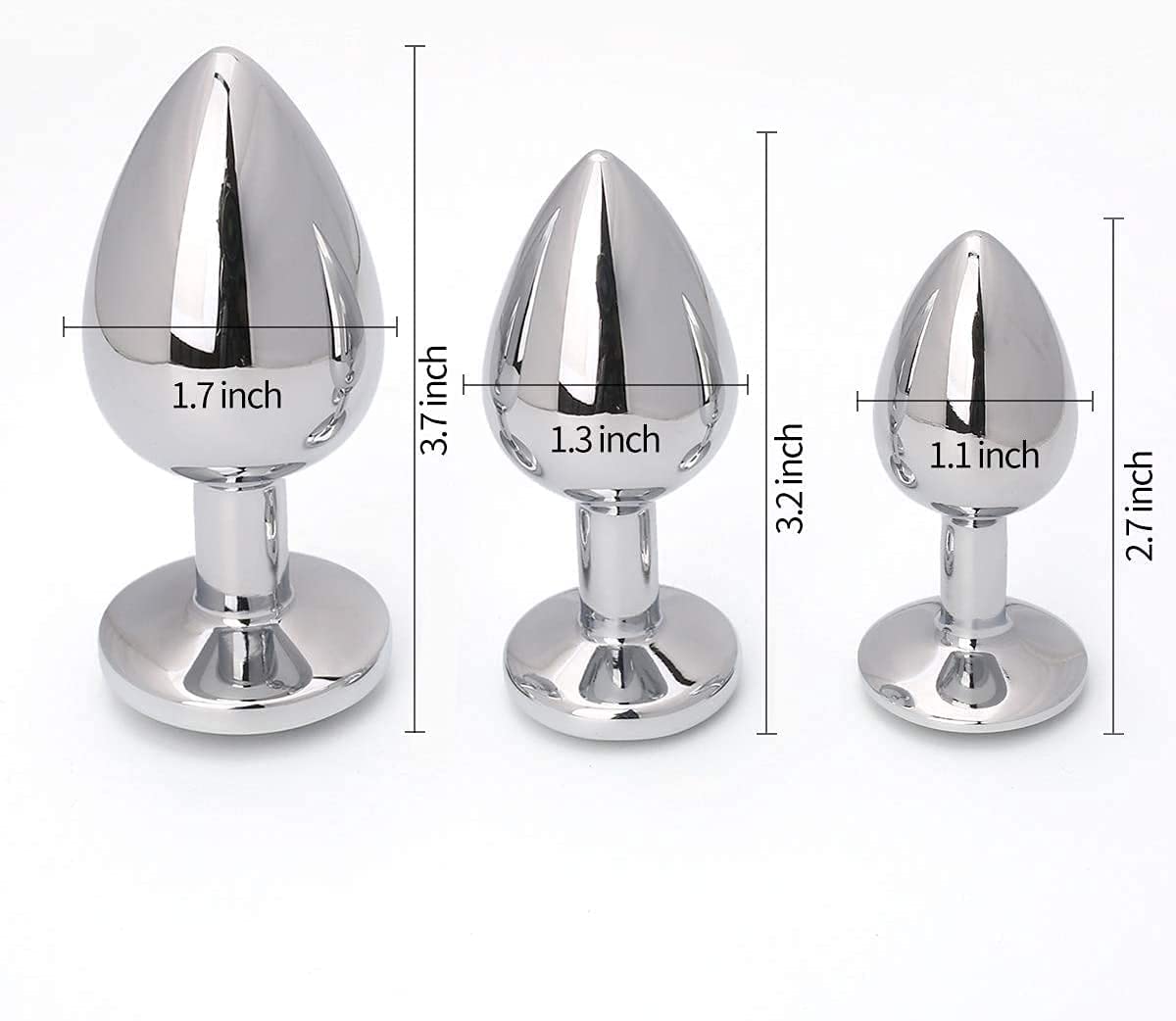 CENTEREL 3 Pcs Luxury Jewelry Design Fetish Anal Butt Plug-Black