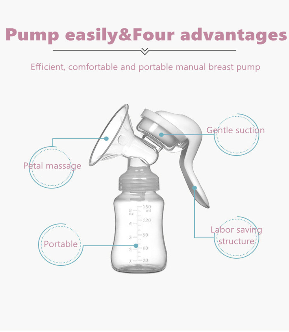 Yadala Manual Breast Pump, Portable Manual Postpartum Breast Pump Breastfeeding, Baby Feeding Pumps & Accessories, White