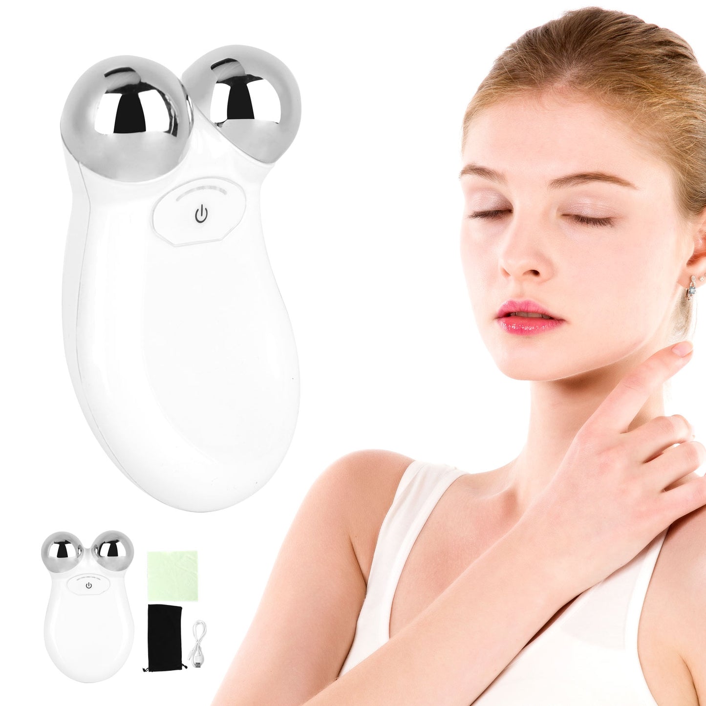 Centerel Microcurrent Facial Device Micro‑Current Beauty Device Mini USB Charging Skin‑Care Reduce‑Wrinkles Improve Skin Tone Facial Massage Device