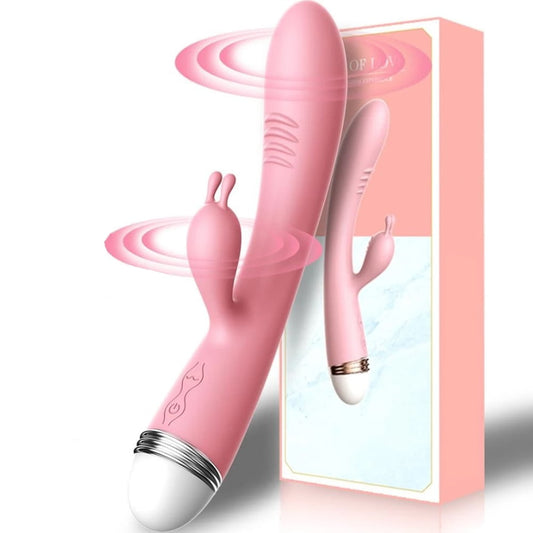 Powerful Rabbit Vibrator for G Spot Vaginal Stimulation with 12 Vibration, Waterproof Adult Sex Toys for Women and Couples ,Pink