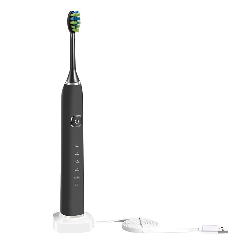 UltraSonic Electric Toothbrush for Adults and Kids, Wireless Fast Charge, One Charge for 60 Days,5 Modes with 2 Minutes Built in Smart Timer, Electric Toothbrushes (Black)