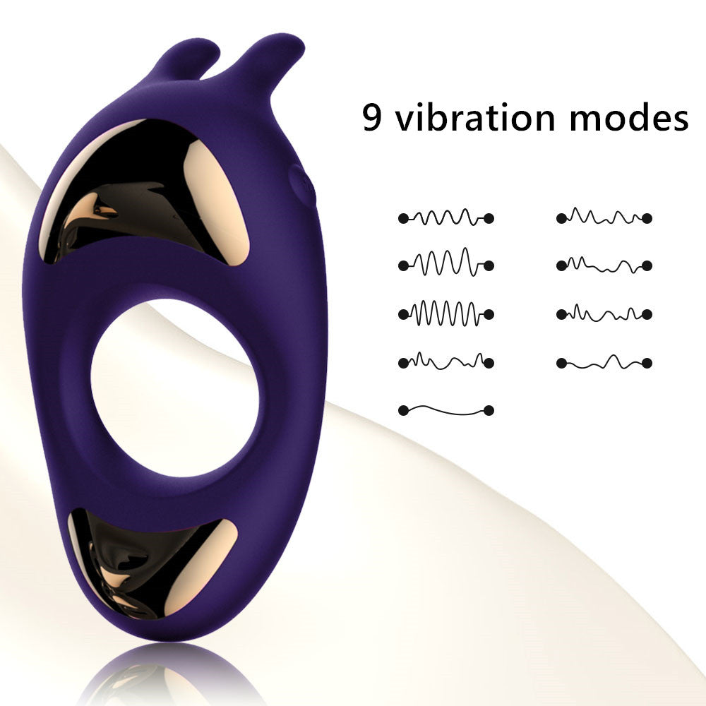 Vibrating Penis Ring for Penis & Clitoral Stimulation with 10 Intense Vibration Longer Harder Stronger Erection for Singles Couples, Waterproof, Rechargeable Penis Ring