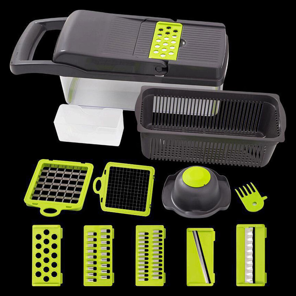 Vegetable Chopper Dicer Cutter Grater Egg Slicer Onion Chopper Multifunction 7 in 1 with Container