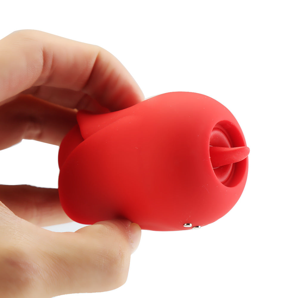 Rose Egg Vibrator Centerel Rose Shape Egg Vibrator Female Massager, Licking Sex Toys Clit G Spot Nipple Clitoris Stimulator Adult-Red