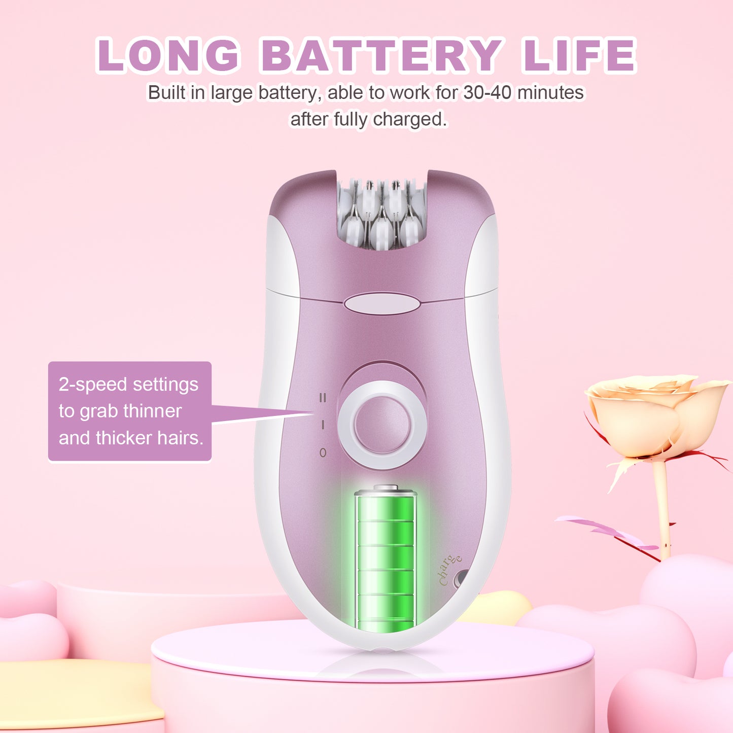 Besunny Epilator for Women for Long-Lasting Hair Removal, Womens Electric Razor Shaver