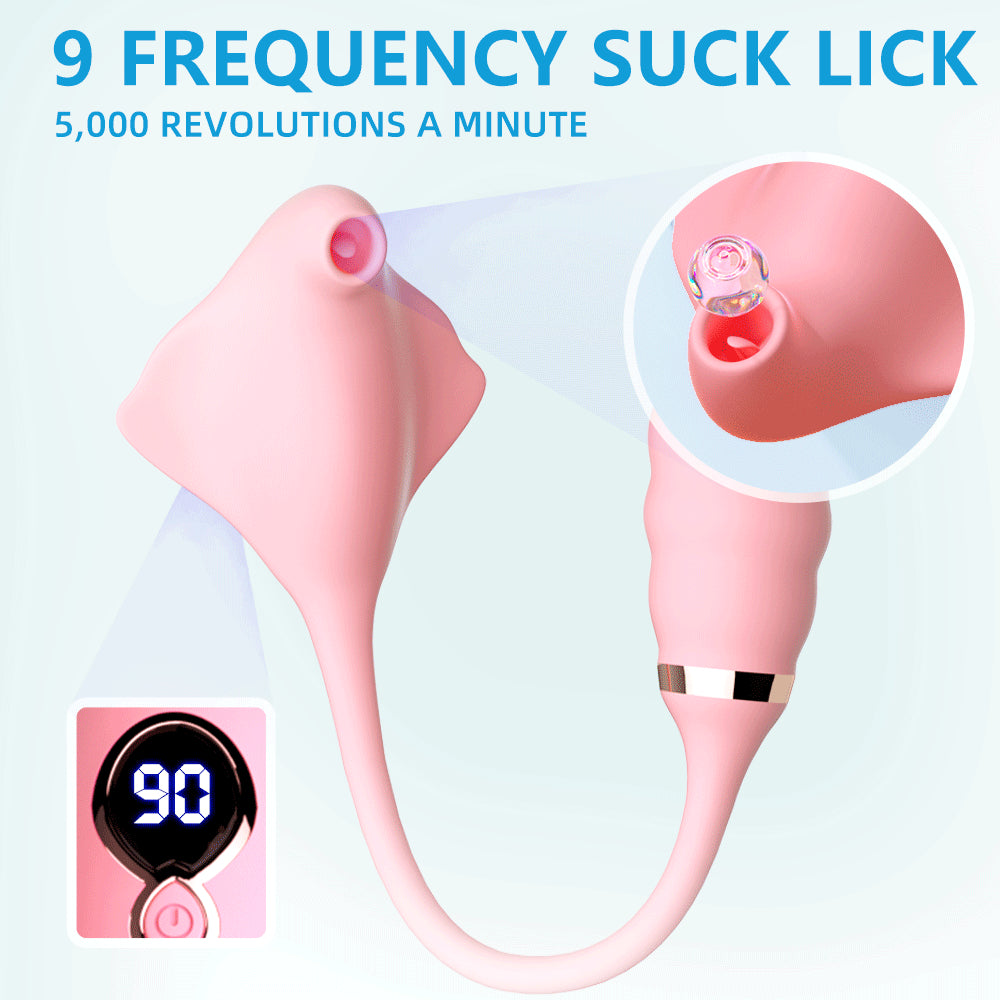 Centerel 2 In 1 Vibrator Tongue Licking & Vibrating Egg Clit Stimulator Adults Sex Toys for Women Couples