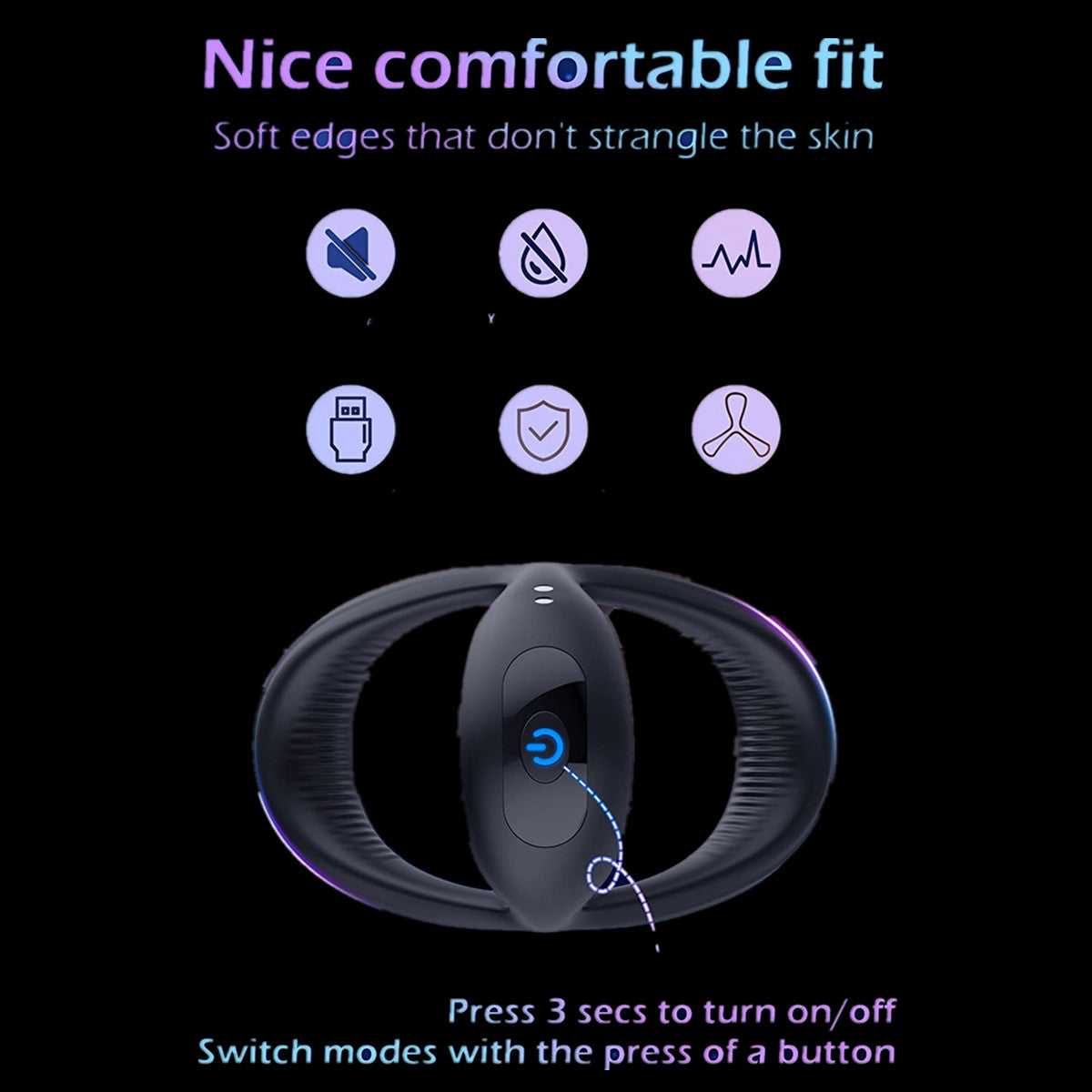 Vibrating Ring, Centerel Rechargable Silicone Stretchy Rings with 10 Intense Vibration Modes, Adult Sex Toys & Games