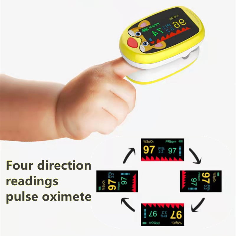 BDUN Kid's Fingertip Pulse Oximeter Rechargeable Pulse Oximeter Monitor Blood Oxygen Saturation with USB Cable